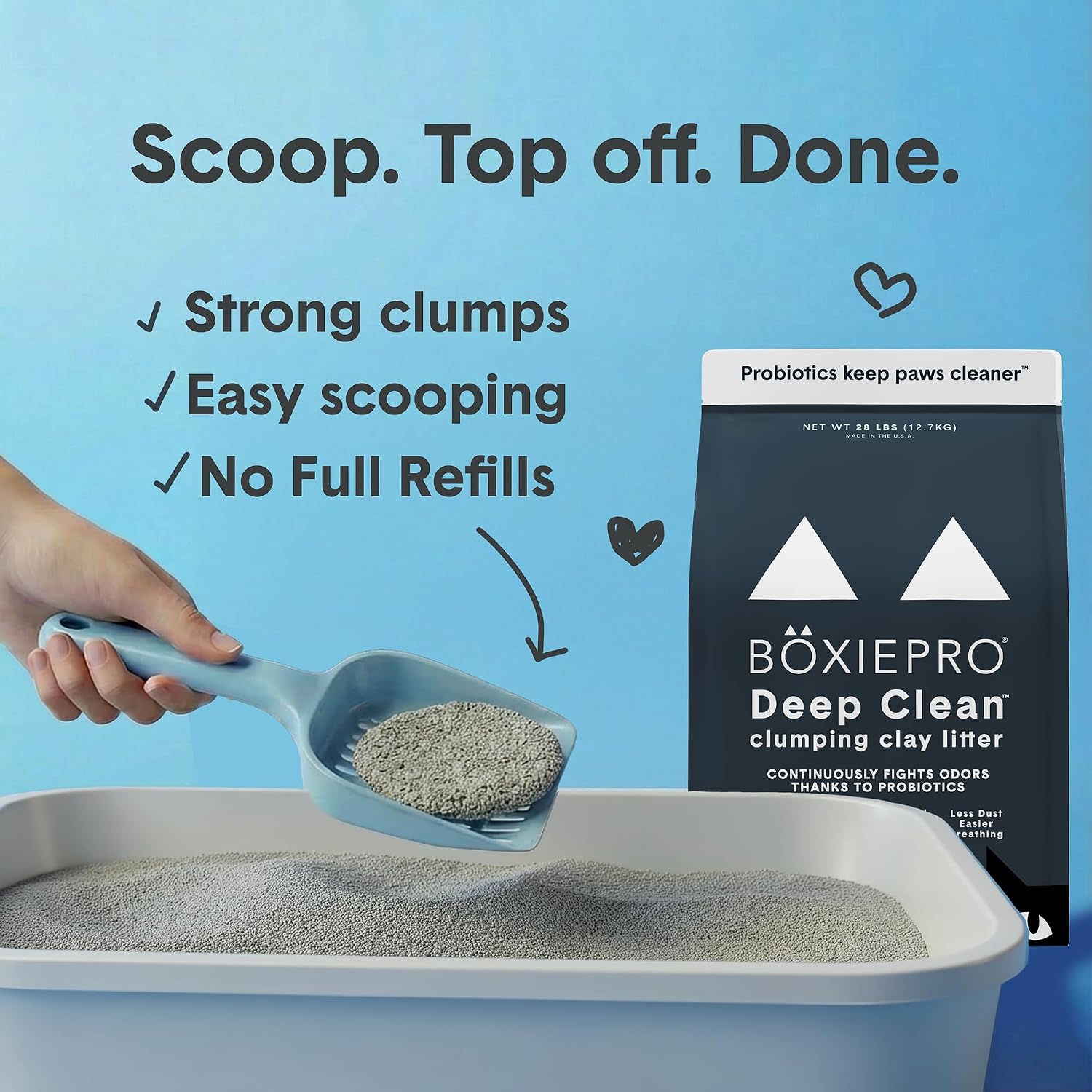 Boxie Probiotic Clumping Cat Litter 40+ Day Odor Control Dust Free 40 lb