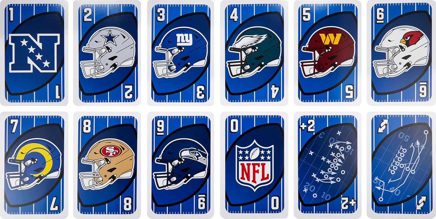 Mattel Games Giant UNO NFL Game for Kids, Adults & Family with Oversized Cards