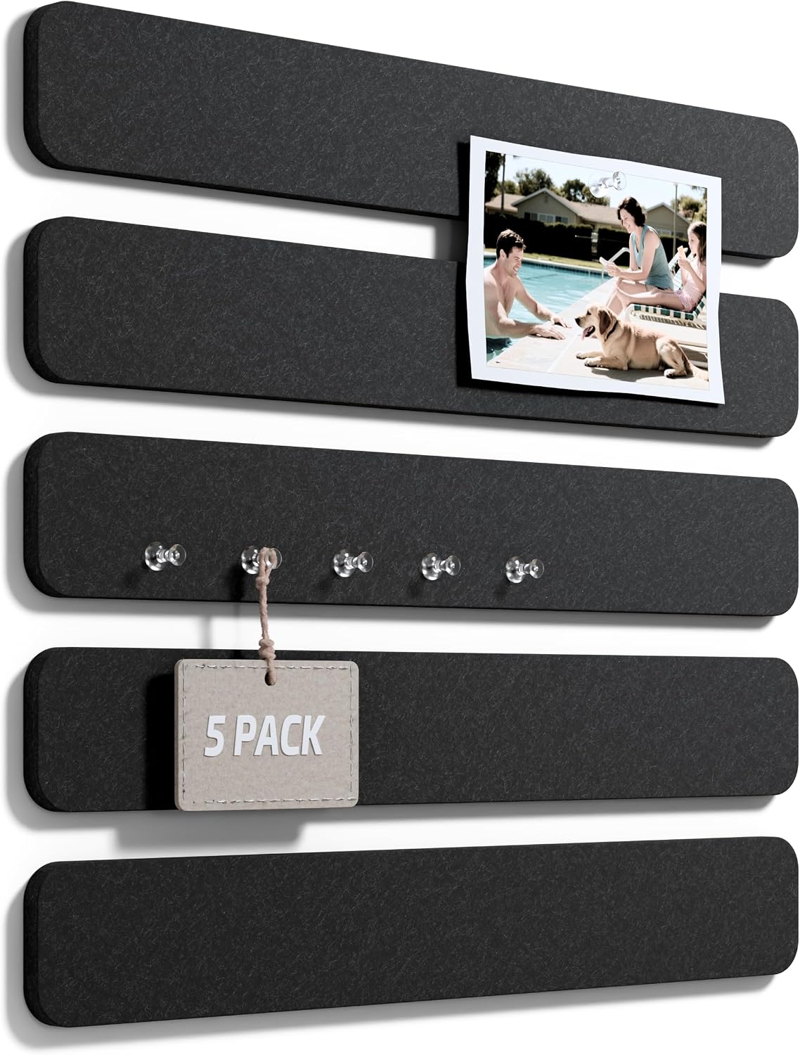 Fluxynara 13" x 2" Felt Wall Panels, Black