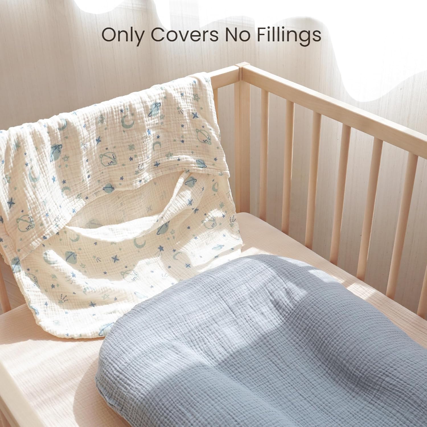 Konssy 2 Pack Muslin Baby Lounger Covers, Covers Only, 30.7" x 20"