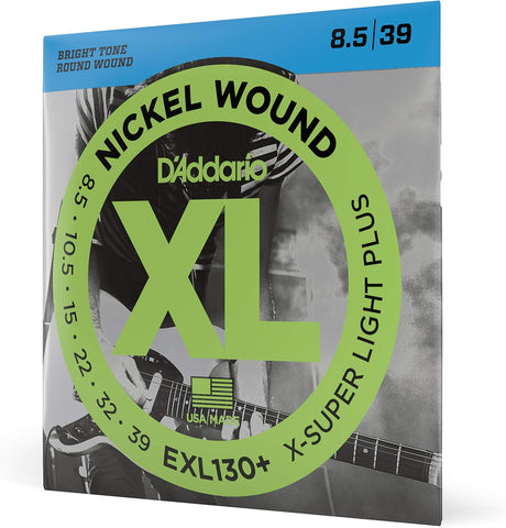 D'Addario XL Nickel EXL130+ Electric Guitar Strings, 8.5-39