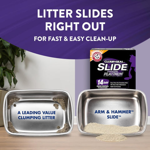 ARM & HAMMER Slide Platinum Easy Clean-Up Clumping Cat Litter, 27.5 Lbs
