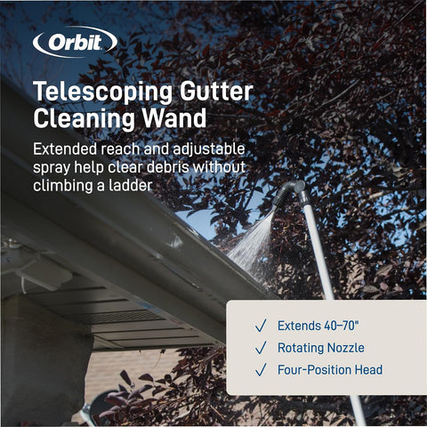 Orbit Telescoping Gutter Cleaning Wand, Silver - 58543