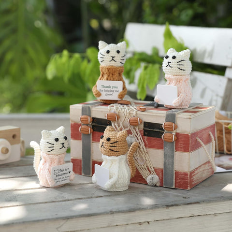 Positive Crochet Animals Cat “Thank You for Helping Me Grow!” Teacher Appreciation Birthday Gifts for Women Daughter Sister Friend Coworkers Mentor/Tutor/Coach Cat Lovers