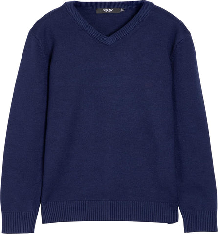 X RAY Boys School Uniform Sweater V-Neck (XS - XXL), Big Boys' & Little Kids Youth Long Sleeve V Neck Pullover Sweater