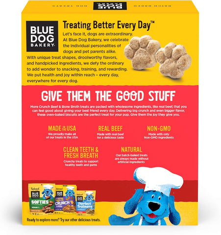 Blue Dog Bakery, More Crunch Beef Broth Biscuit, Medium Dog Treats 18oz 1pk