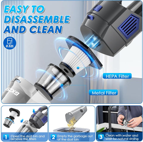 Gxzsk Handheld Vacuum Cordless, Hand Held Car Vacuum Cleaner, Hand Vacuum