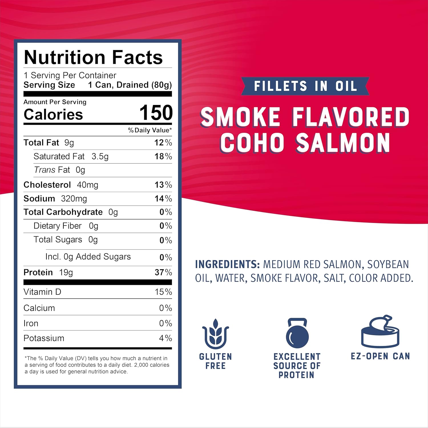 Bumble Bee Smoked Red Coho Salmon Fillets in Oil, 3.75 oz (Pack of 12)