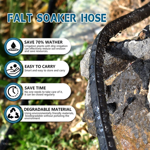3-Pack Flat Soaker Hose 50 ft for Garden Watering Linkable