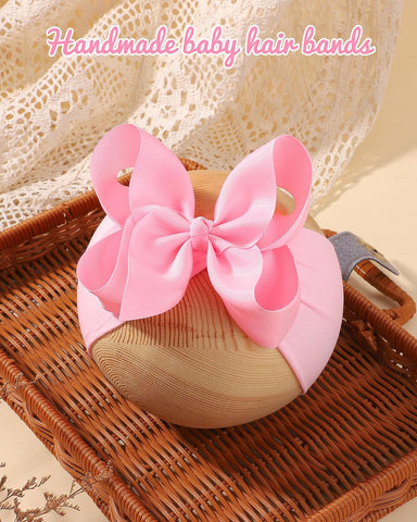 doboi 6PCS Baby Girl Bows Big Baby Headbands Ribbon Bow Nylon Headbands