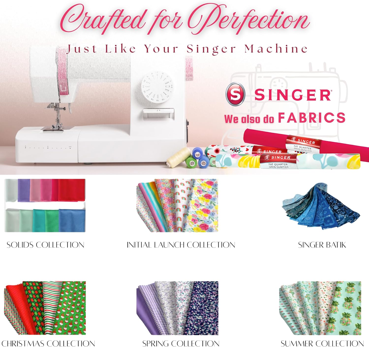 SINGER® Fabrics, 100% Cotton, Quilting and Crafting Fabric for Sewing,44 Inch Wide, Snow White, 2 Yard Precut