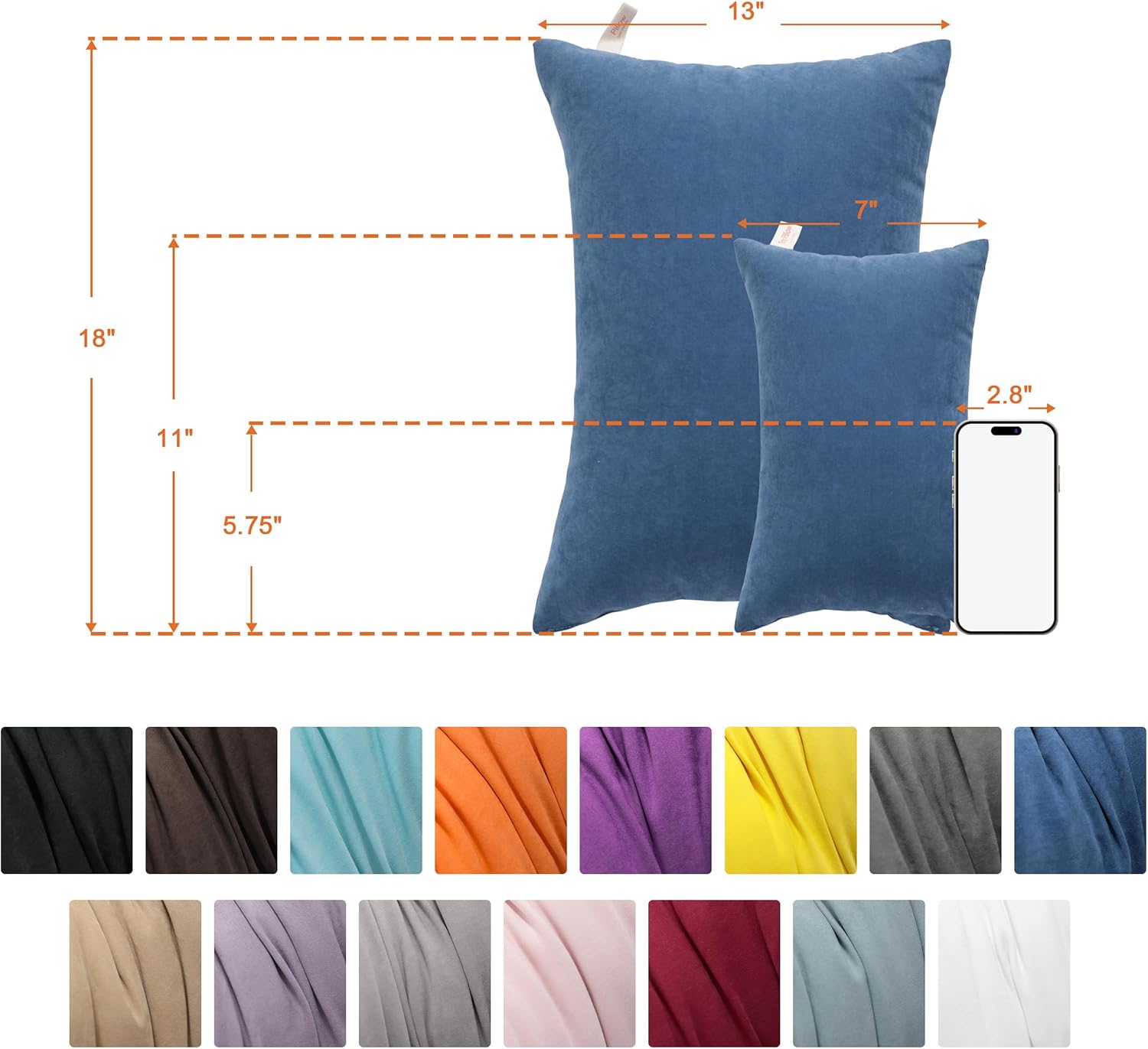 NTBAY Tiny Pillows, Set of 2, 7"x11", Red