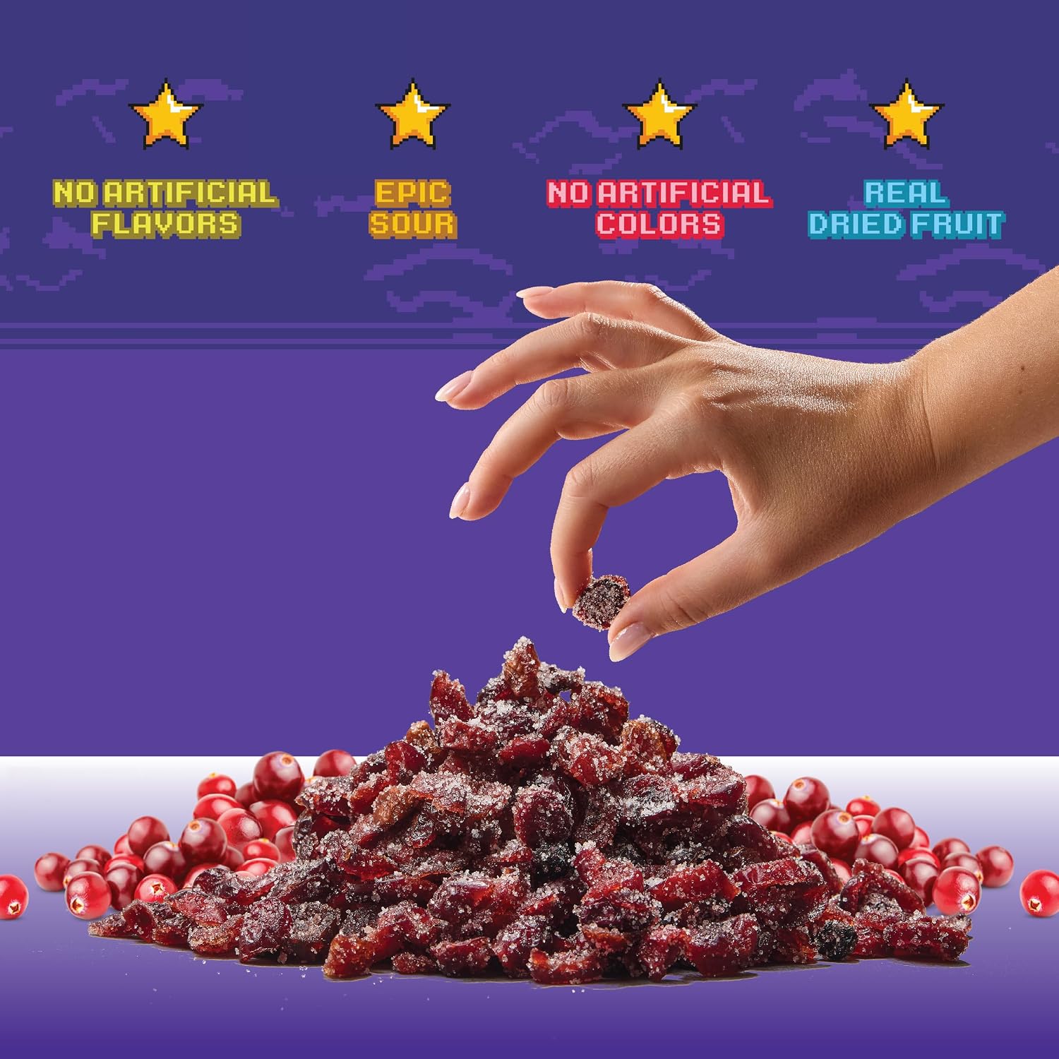 Final Boss Sour Fruit Candy, Sour Cranberries, Level 3, 10 Pack