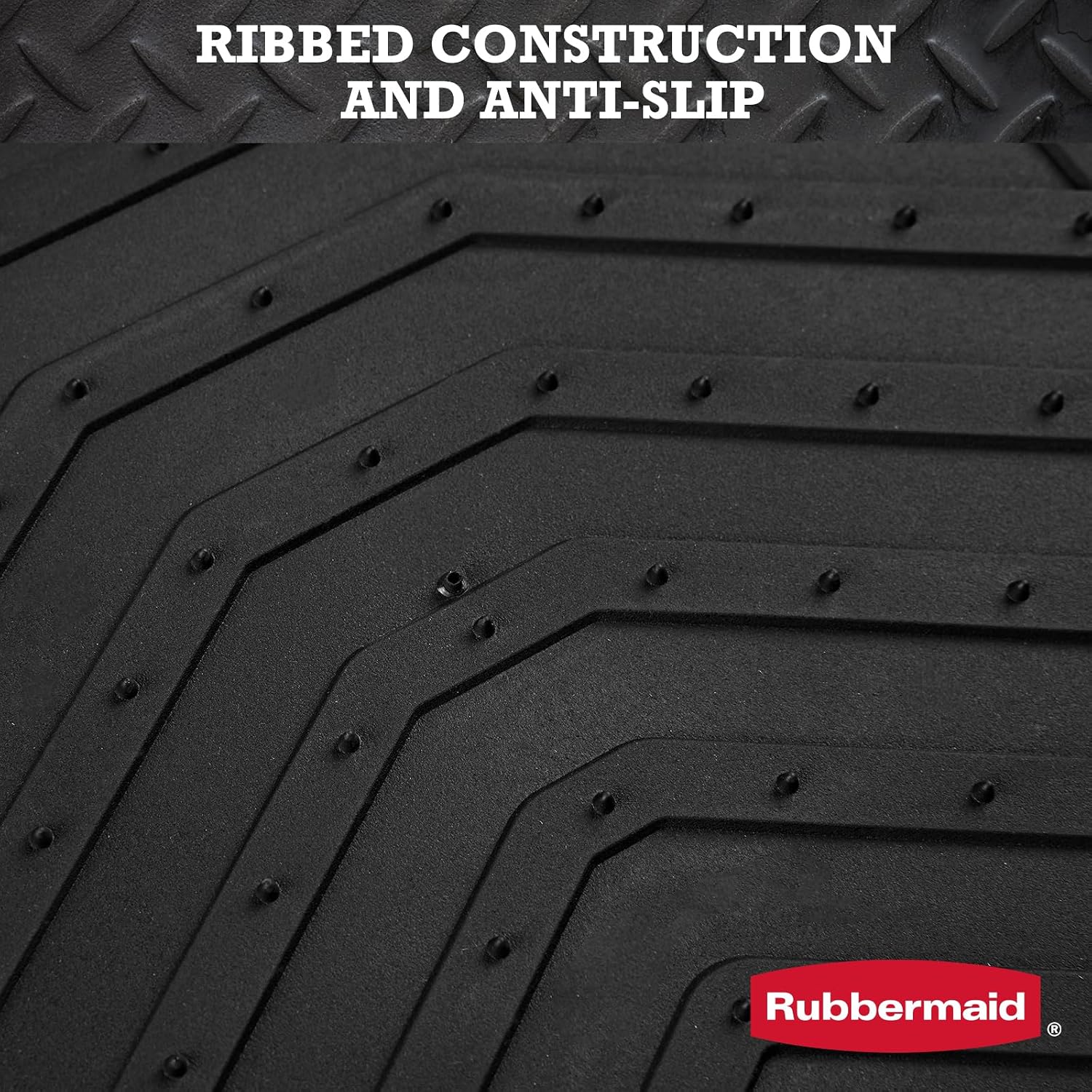 Rubbermaid Car Floor Mat, Heavy Duty All-Weather Car Mats Full Set with Dual-Tone Black Aluminum Inserts – Universal Fit, Anti-Slip Backing, Trim-to-Fit for Most SUV, Sedan, Van