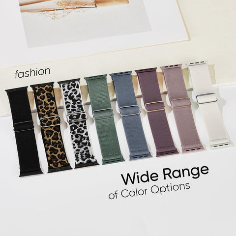 10 Pack Stretchy Bands Compatible with Apple Watch Band 40mm 38mm 41mm 42mm 44mm 45mm 46mm 49mm Women Men, Nylon Solo Loop Elastic Sport Straps for iWatch Series 10 9 8 7 6 5 4 3 SE Ultra