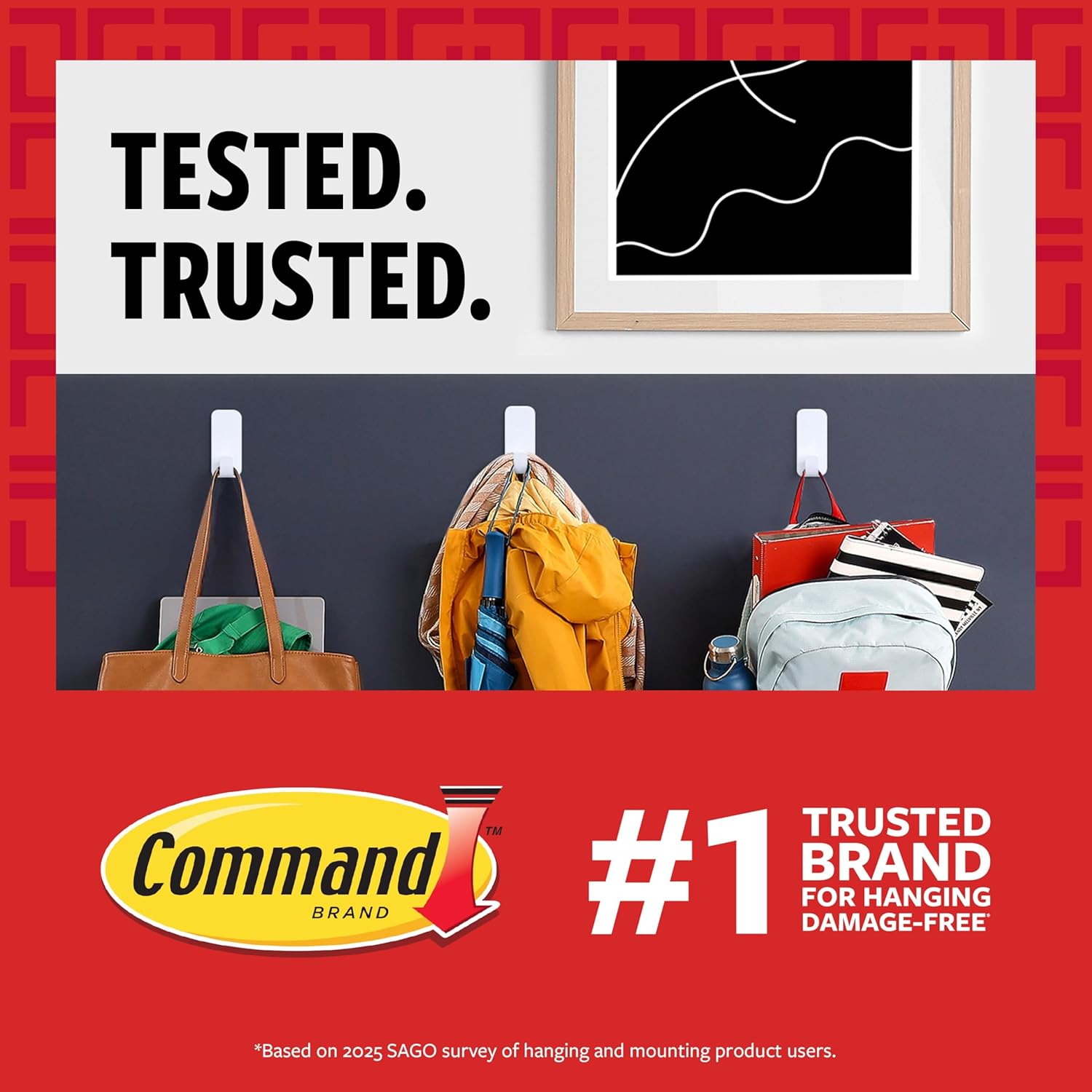 Command Large Utility Hooks, 7-Hooks, 12-Strips, Organize Damage-Free