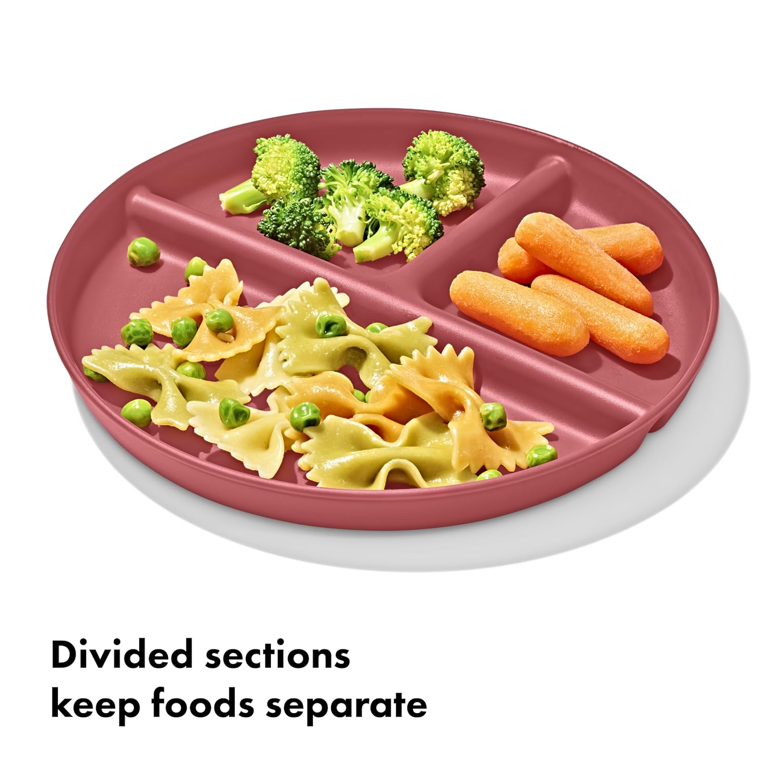 OXO Tot Stackable Divided Plates Set, 3-Pack, Dark Multicolor