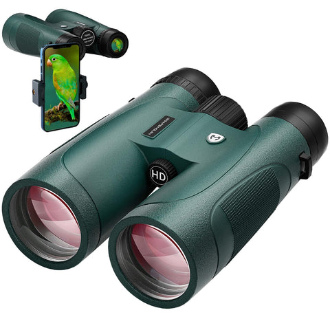 15x52 HD Binoculars for Adults High Powered with Upgraded Phone Adapter - Large View Binoculars with Clear Low Light Vision - Lightweight Waterproof Binoculars for Hunting Bird Watching Travel Cruise