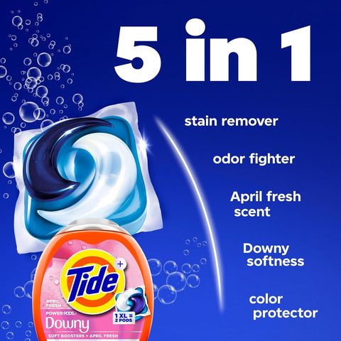 Tide Power PODs + Downy Laundry Detergent Pods, 18 Count, Soft Boosters + April Fresh