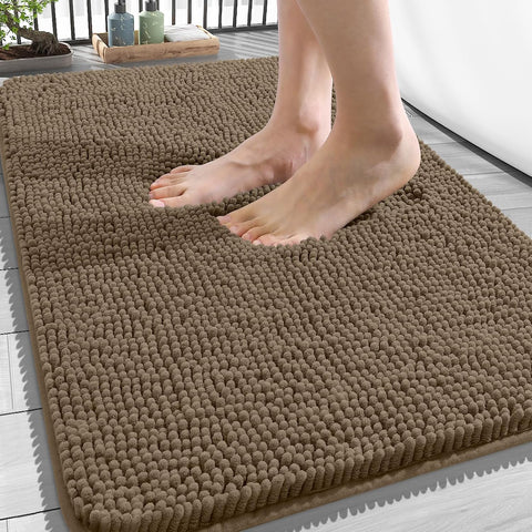 OLANLY Bathroom Rugs 34x21, Extra Soft Absorbent Chenille Bath Rugs