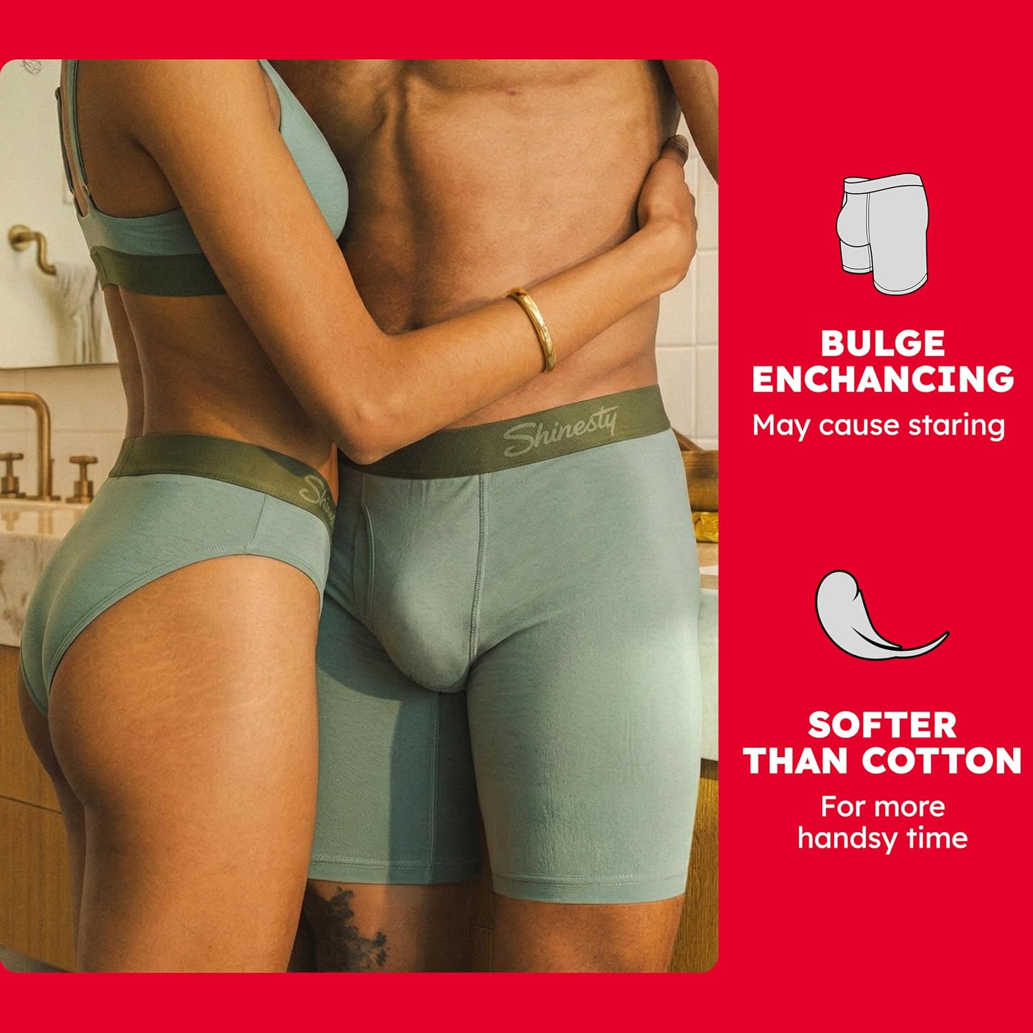 Shinesty Long Leg Boxer Briefs for Men - Support Ball Hammock Underwear