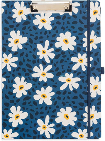 Steel Mill & Co. Cute Clipboard Folio with Notepad, Leopard Daisy