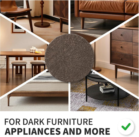 Yelanon Felt Furniture Pads 182 Pcs for Hardwood Floors Brown&Beige