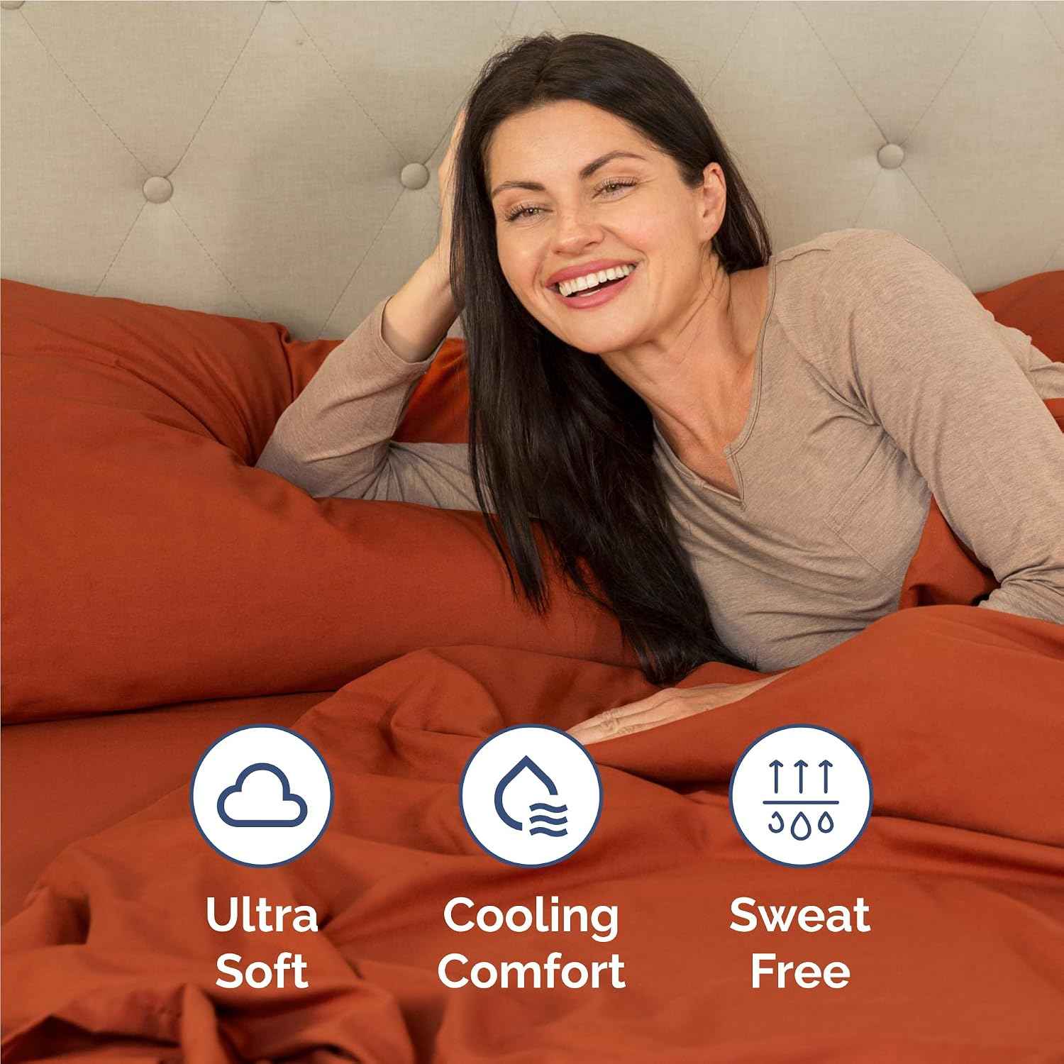Full Size 4 Piece Sheet Set - Breathable & Cooling Sheets - Terracotta
