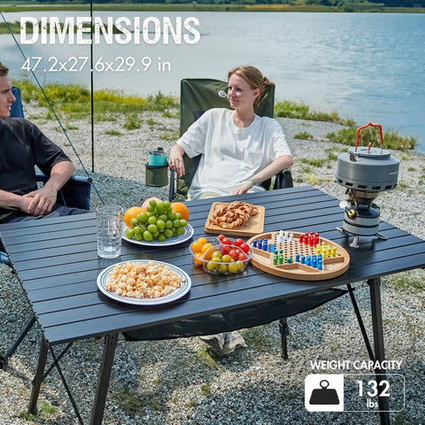 Portal Camping Table, Folding Aluminum Table with Carry Bag for Outdoor Use