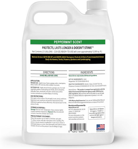 Natural Armor Animal & Rodent Repellent Spray - 128 Fl Oz Gallon Refill