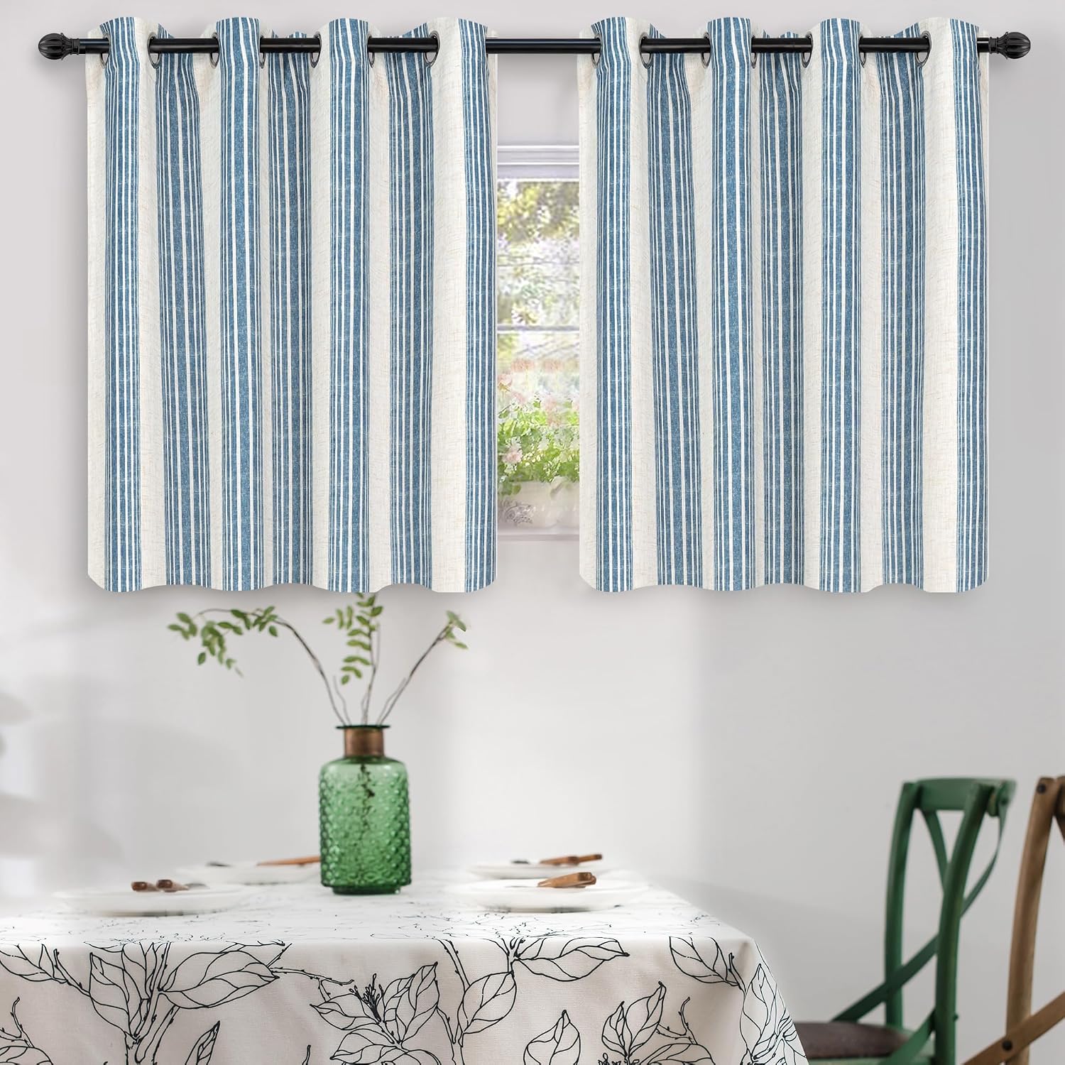 DriftAway Chris Blackout Curtain 2 Panels Grommet, W52xL36, Jean Navy