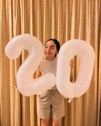 White Number 0 Balloon 40 Inch - 0 Balloon Number, 0th Birthday Decorations