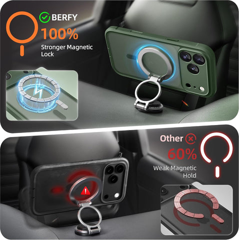 BERFY for iPhone 17 Pro Case, Compatible with MagSafe, Midnight Green