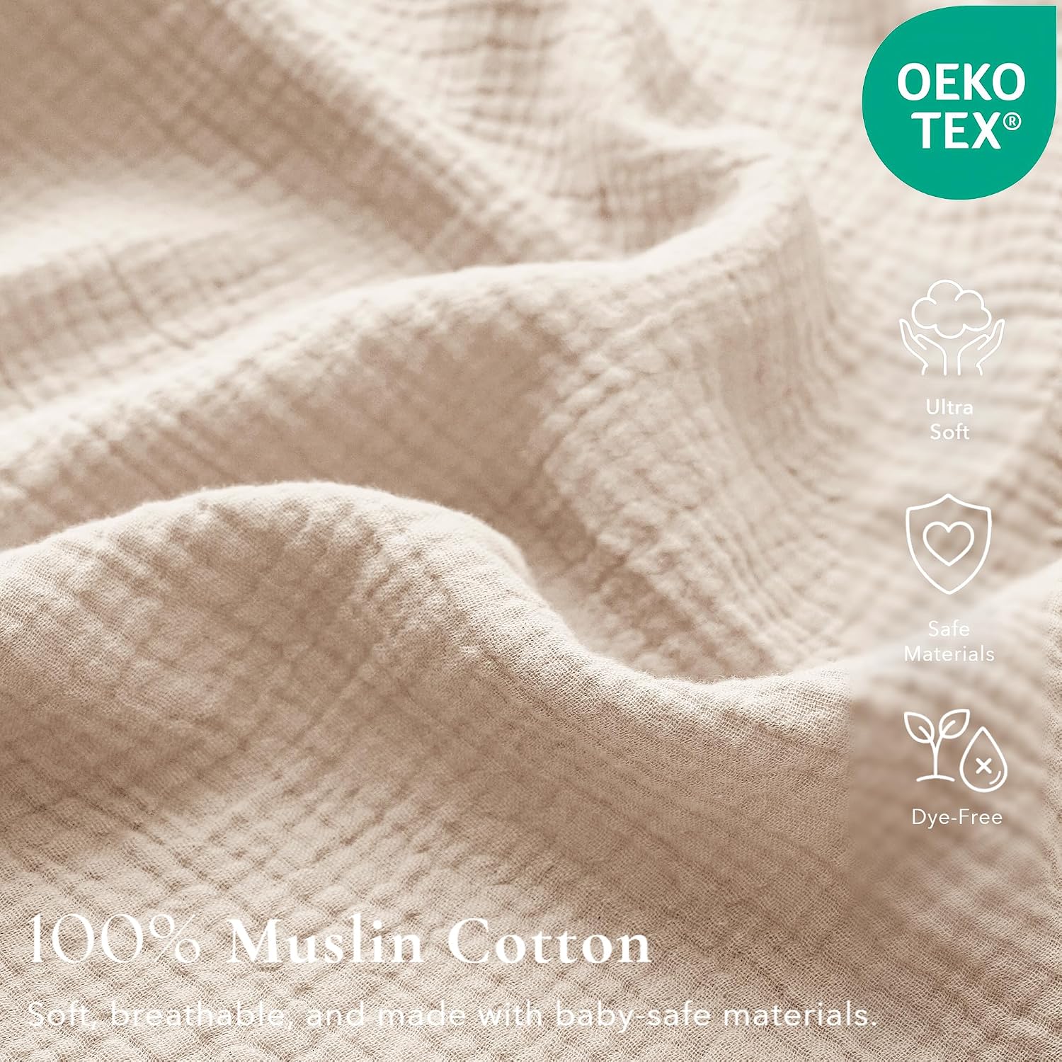 Konssy 2 Pack Muslin Crib Sheets for Standard Crib Mattress, 52" x 28"