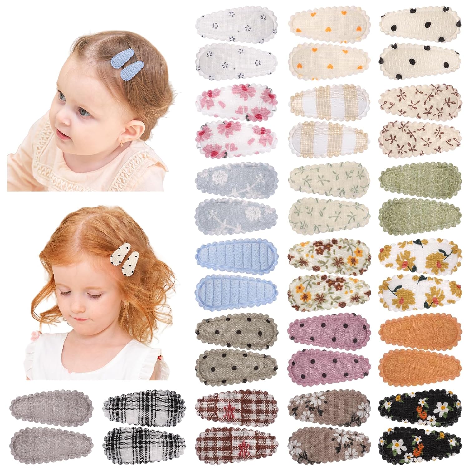 YHXX YLEN Baby Hair Clips 1.5" Mini Toddler Hair Clips Baby Barrettes