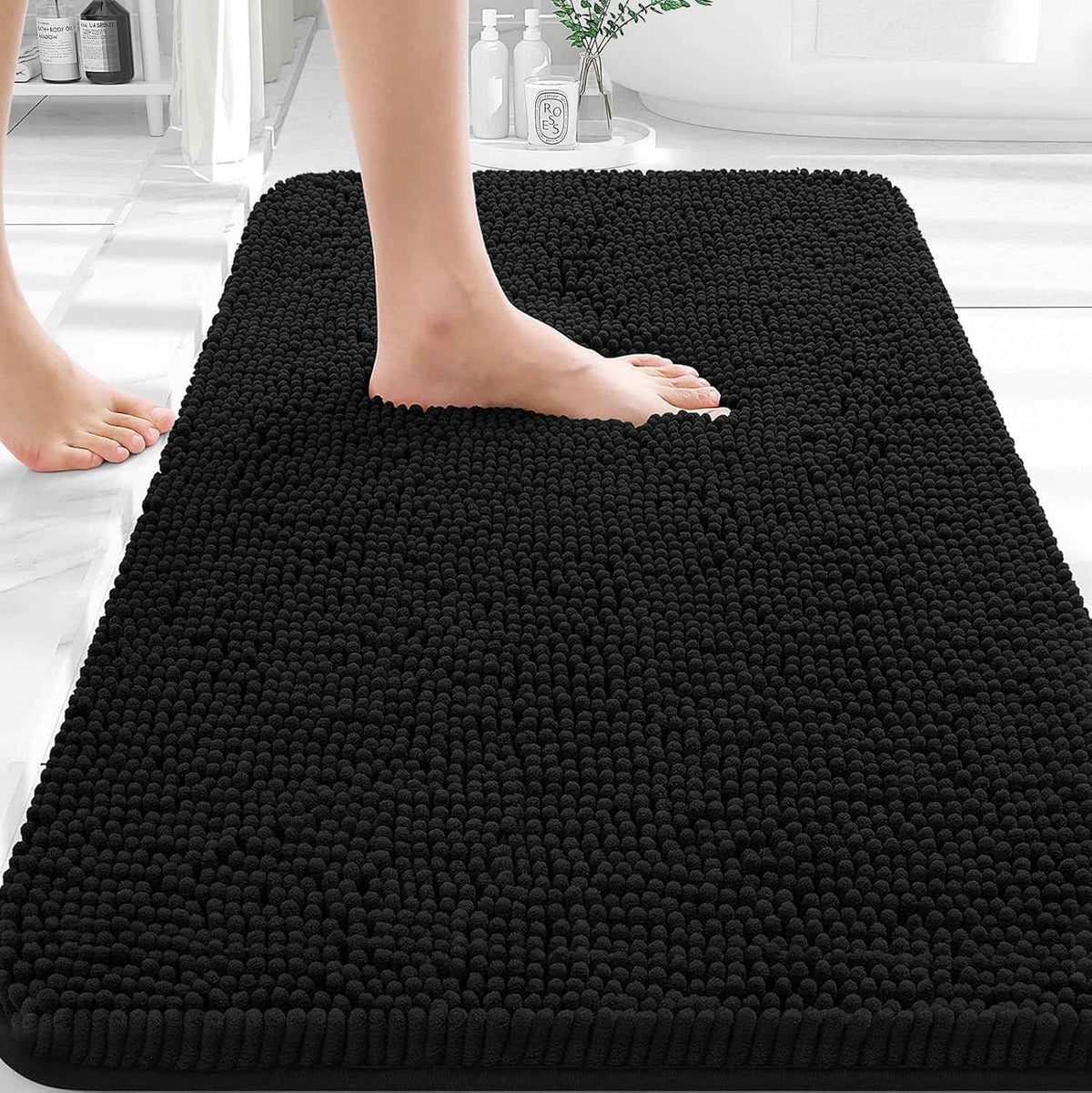 OLANLY Bathroom Rugs 35x24, Extra Soft Absorbent Chenille Bath Rugs