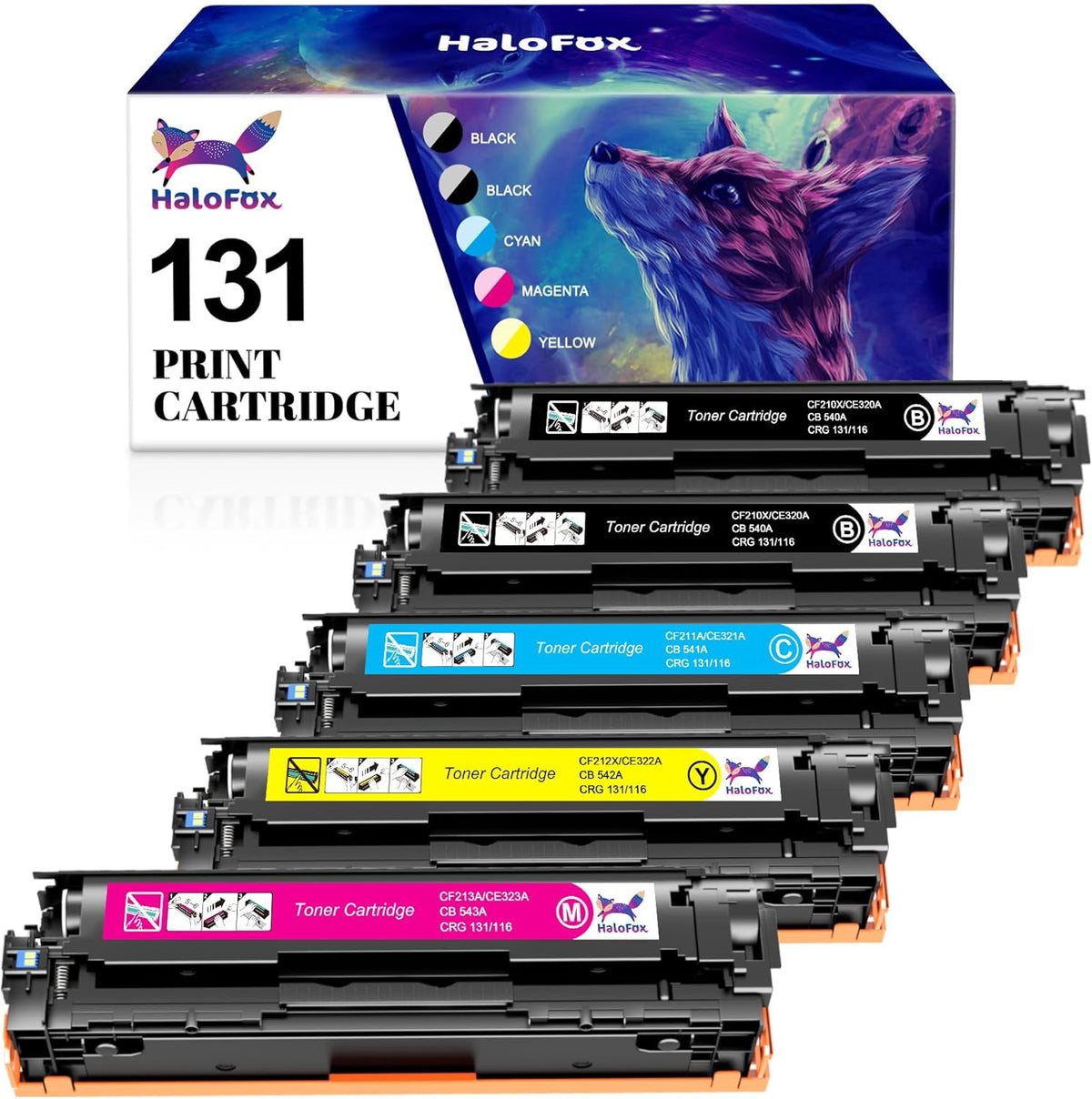 HaloFox Compatible Toner Replacement for Canon 131 131H Toner|5 Pack