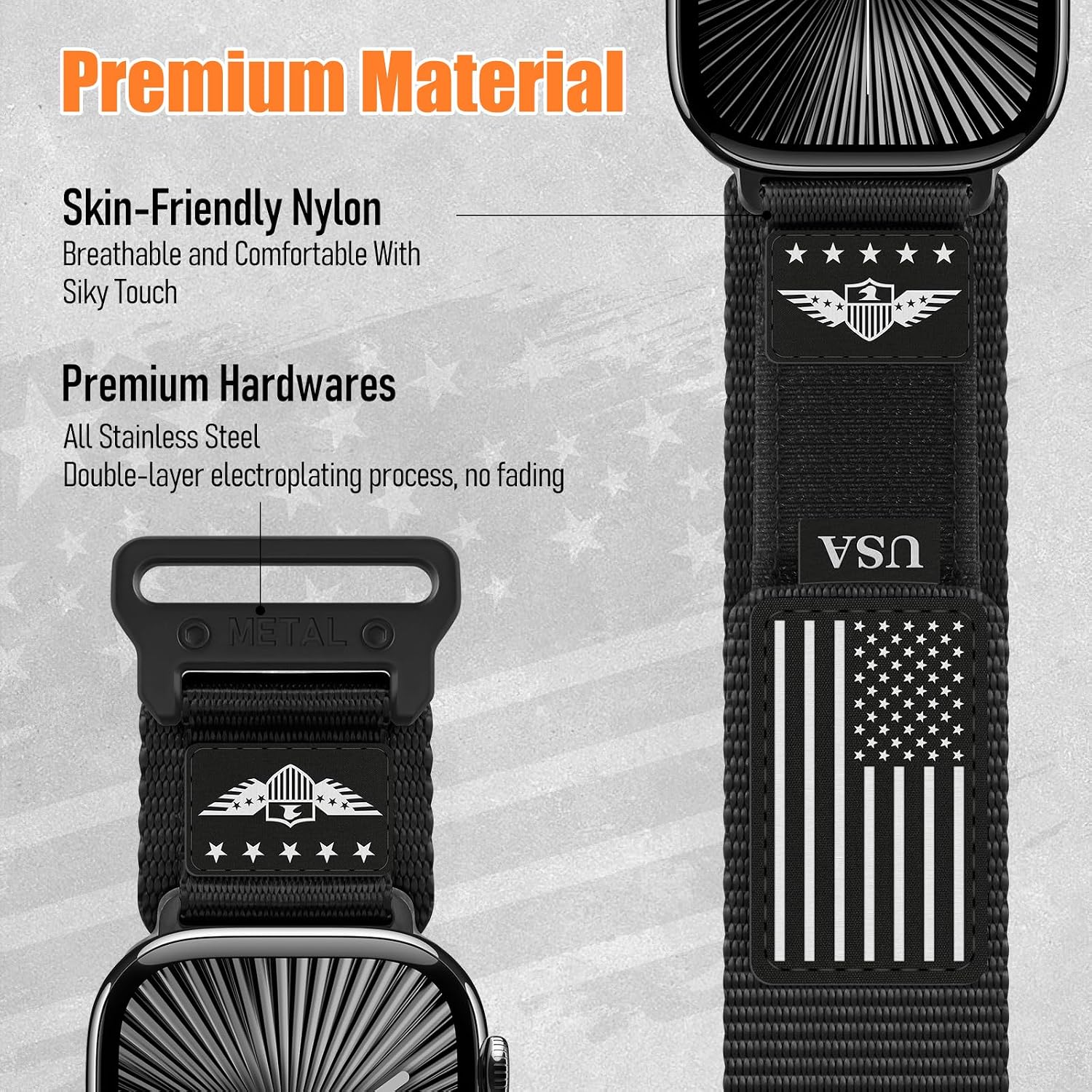 Rugged Nylon for Apple Watch Ultra 2/Ultra 3 Band 49mm 46mm 45mm 44mm Men