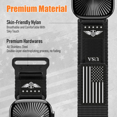 Rugged Nylon for Apple Watch Ultra 2/Ultra 3 Band 49mm 46mm 45mm 44mm Men