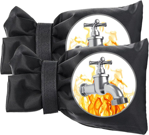 Outdoor Faucet Covers for Winter, Actgan 8.3"H x 6"W Thickened Outside Garden Faucet Socks for Freeze Protection, Reusable Insulated Faucet Covers, 2 Pack, Black