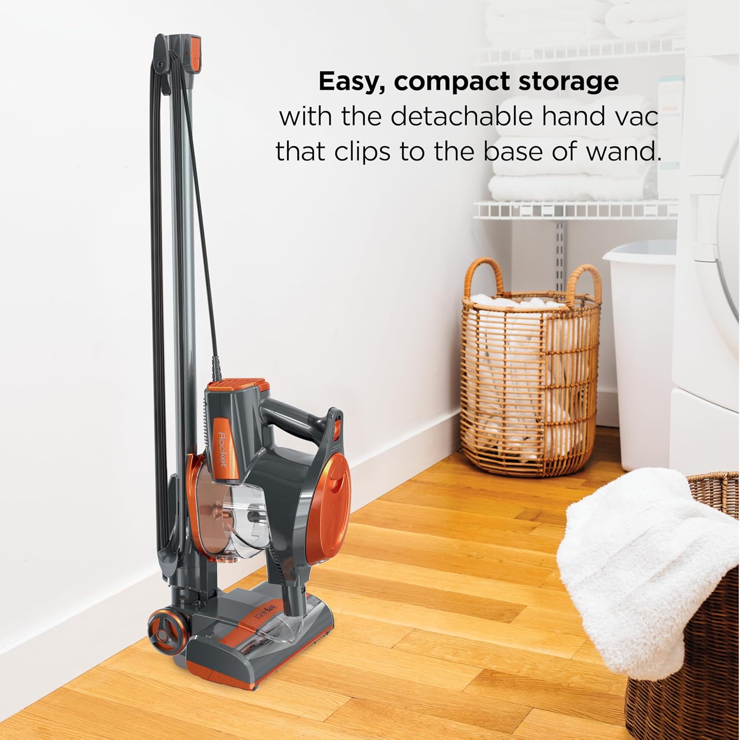 Shark Rocket Corded Stick Vacuum, Carpet & Hard Floors, Gray/Orange, HV301