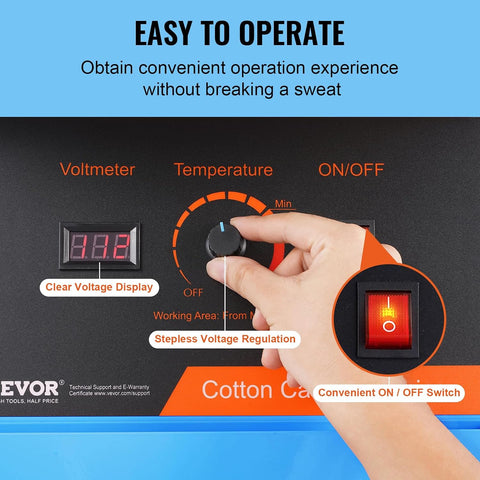VEVOR Cotton Candy Machine Commercial, 1000W Electric Floss Maker with Stainless Steel Bowl, Sugar Scoop, Storage Drawer, Perfect for Home, Carnival, Kids Birthday, Family Party, Blue
