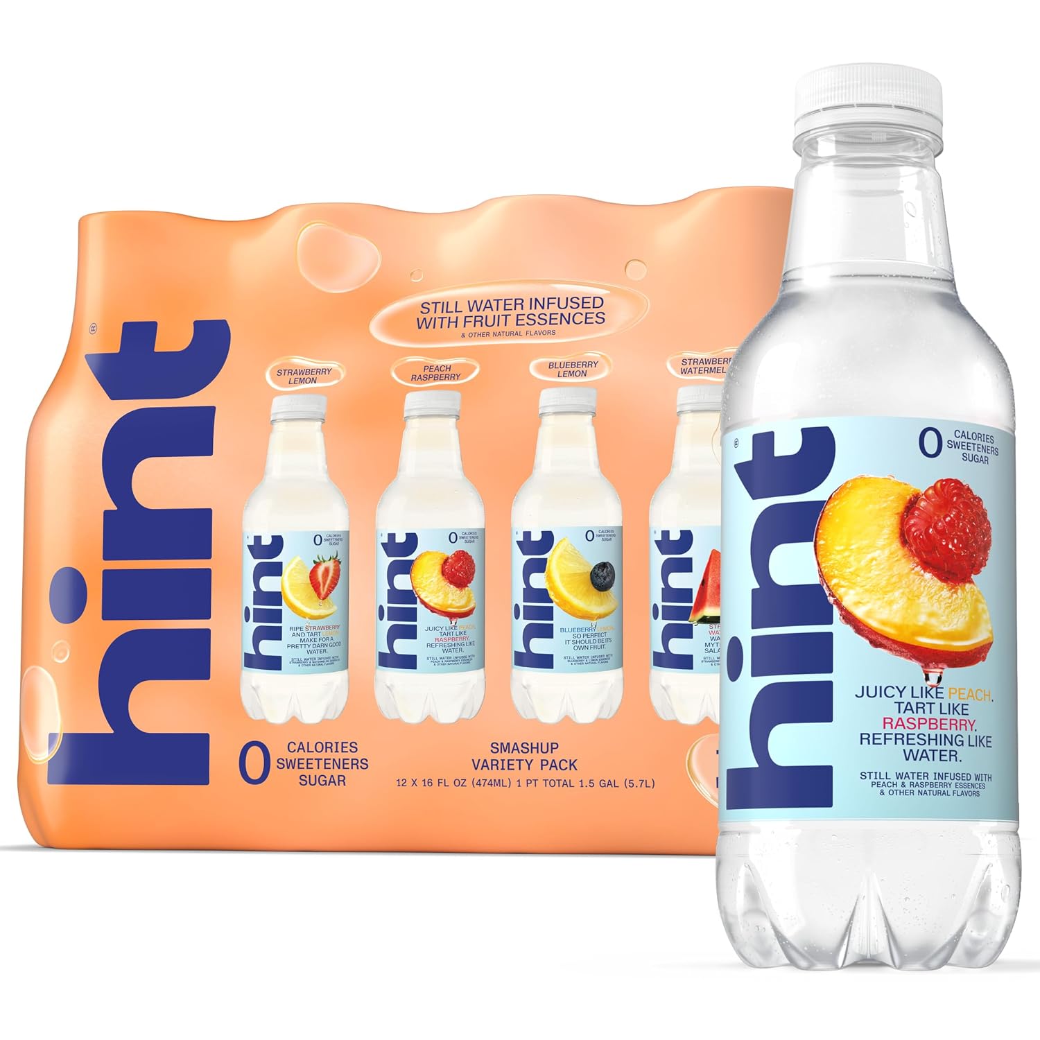 Hint Flavored Water Zero Sugar 0 Calories - Smashup Variety (12 pack)
