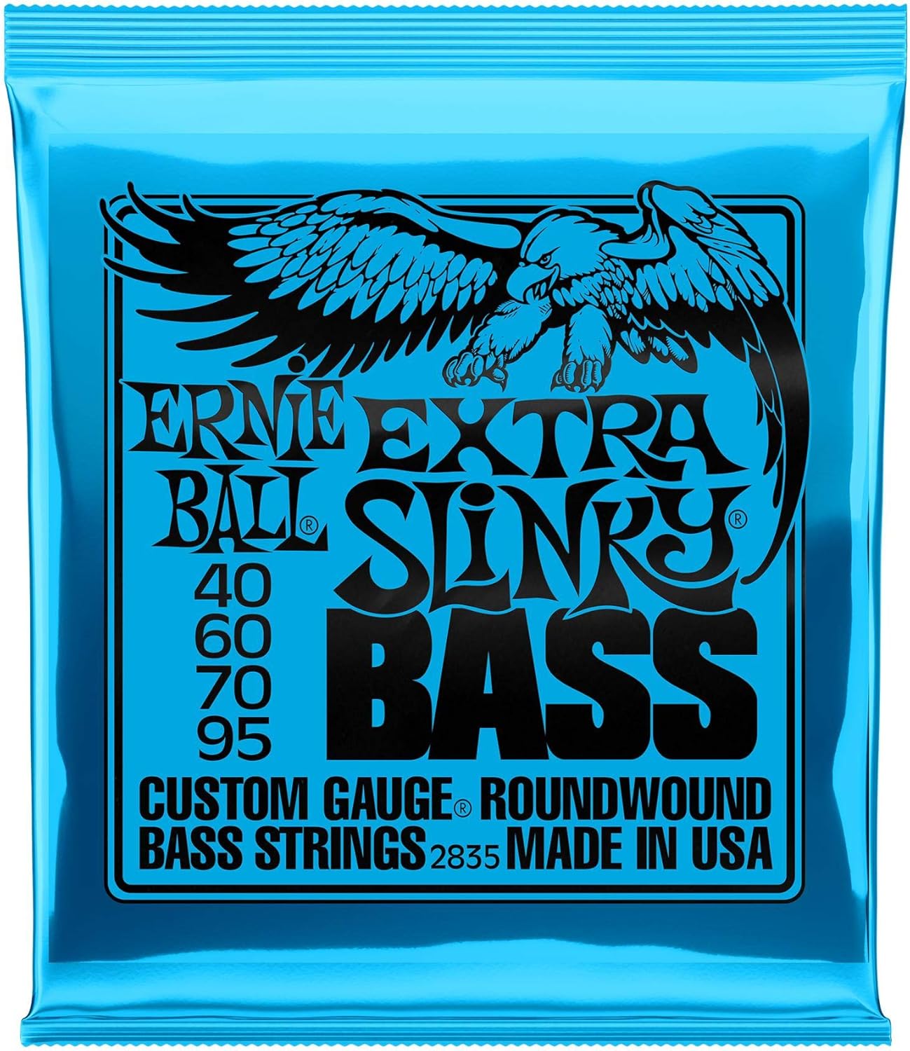 Ernie Ball Beefy Slinky Nickel Wound Bass Guitar Strings, 63-130 Gauge (P02840)