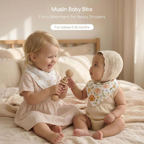 8 Pack Muslin Baby Bandana Bibs for Drooling and Teething