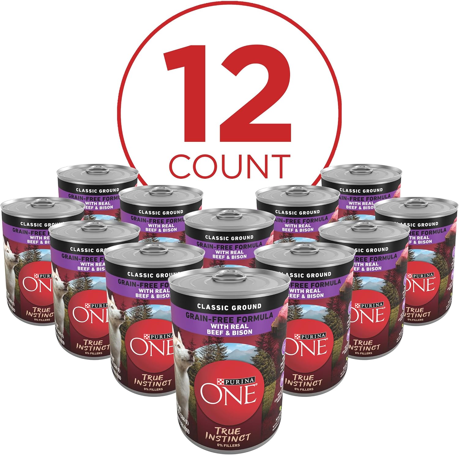 Purina ONE True Instinct Wet Dog Food, Beef & Bison, (12) 13 oz Pack
