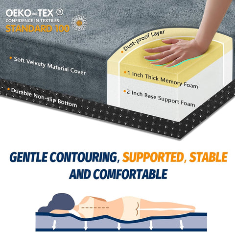 CYMULA Memory Foam Camping Mattress Pad, CertiPUR-US Sleeping Mat, Portable Roll Up Mattress for Adults, Camping Bed Pads for Sleepover, Car Bed with Travel Bag