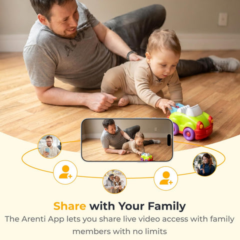 ARENTI Baby Monitor C3 Kit, 3MP WiFi 6 PTZ Camera with 5" Wireless Display