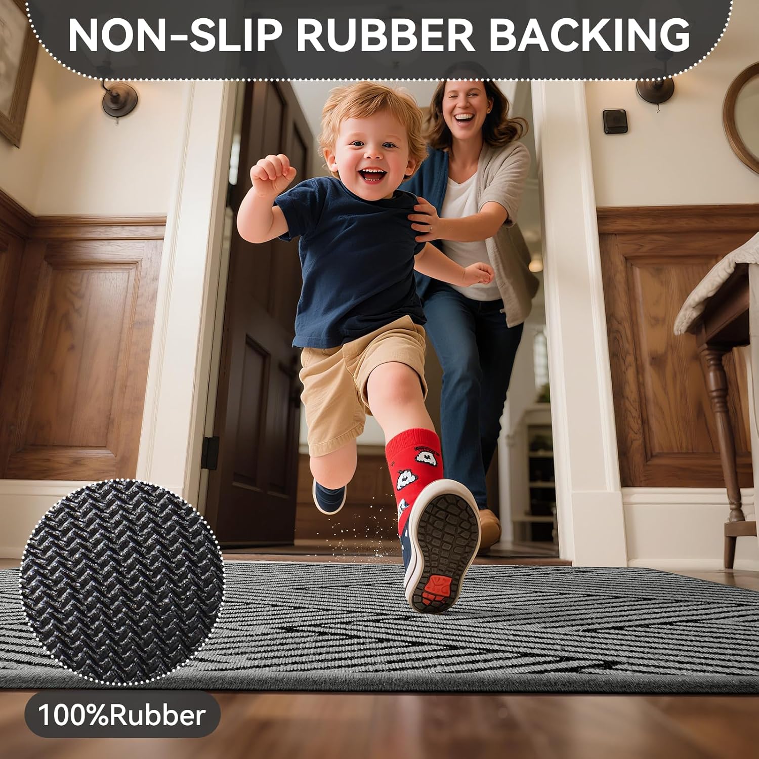 Door Mat Outside Entrance Non-Slip Dirt Resistant Grey 24"x35"