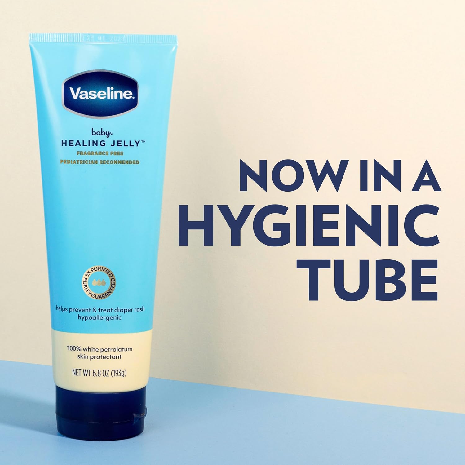 Vaseline Baby Petroleum Healing Jelly Tube for Diaper Rash & Dry Skin 6.8oz